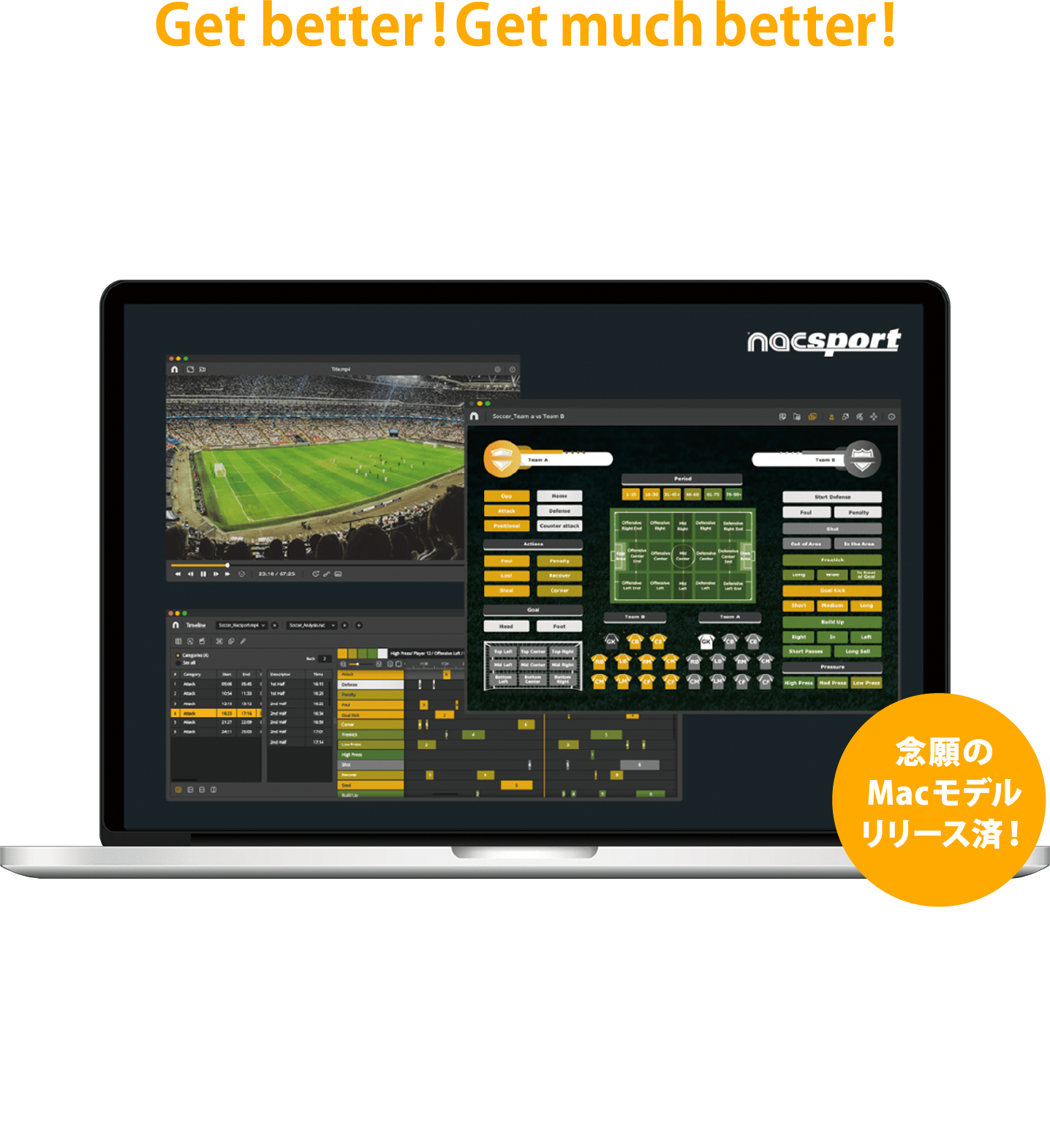 Get better! Get much better! 進化したスポーツ分析 nacsport 映像編集・分析ソフトウェア