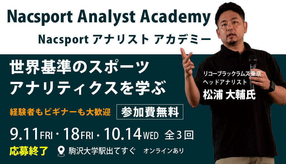 現場で「使われる分析」を学ぶ、Nacsport Analyst Academy
